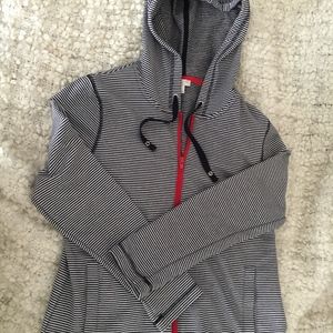 Stripped zip-up hoodie